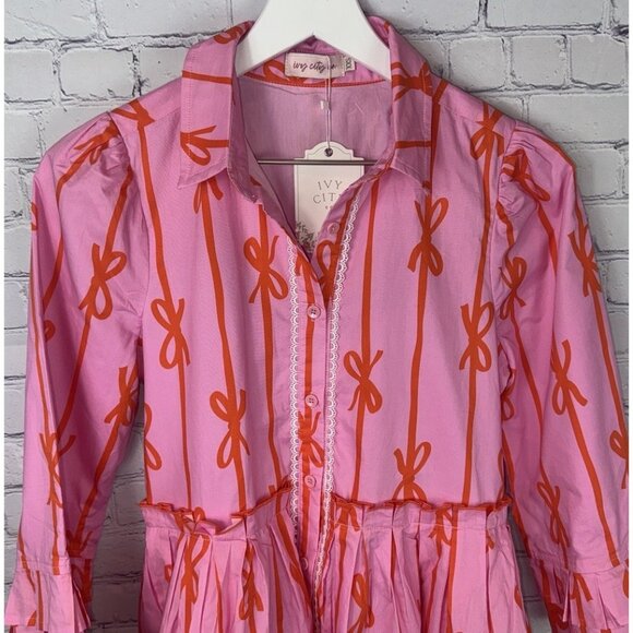 NWT IVY CITY CO Pink Bowie Dress Long Sleeve Dress Size XXS - Picture 2 of 9